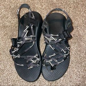 Black and White Chacos